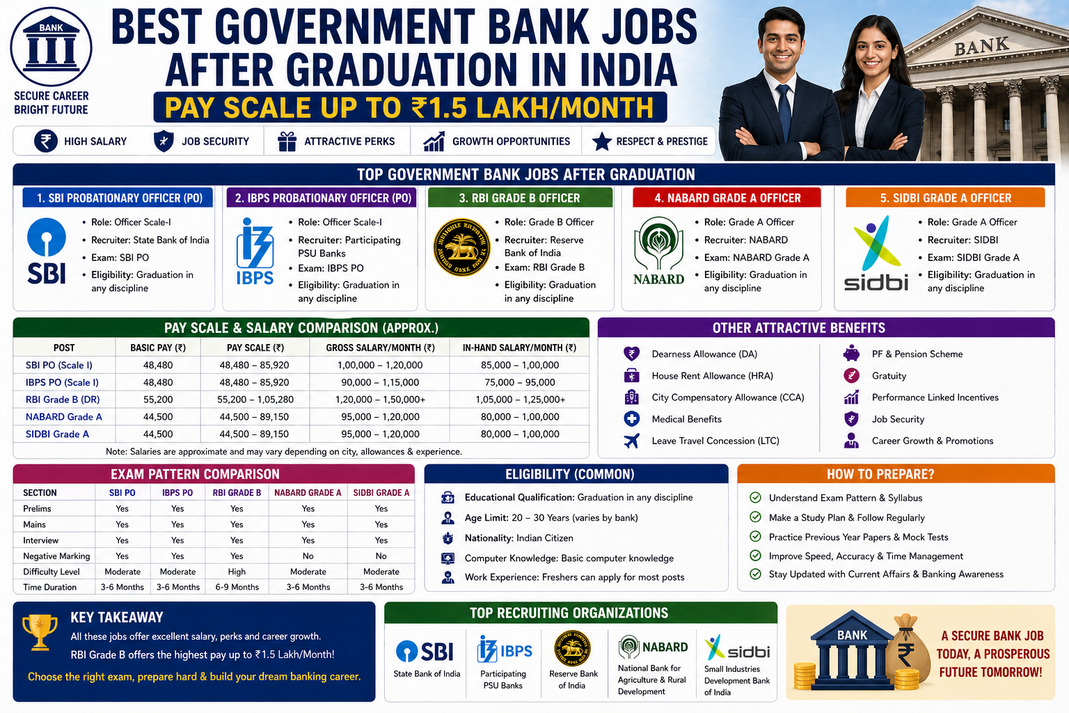 Best Government Bank Jobs After Graduation in India – Pay Scale Up to ₹1.5 Lakh/Month